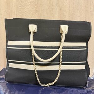 Abbott Lyon Black and Cream Tote Bag